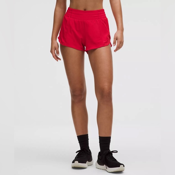 Red Lululemon Hotty Hots 4” Inseam Shorts - Picture 1 of 8